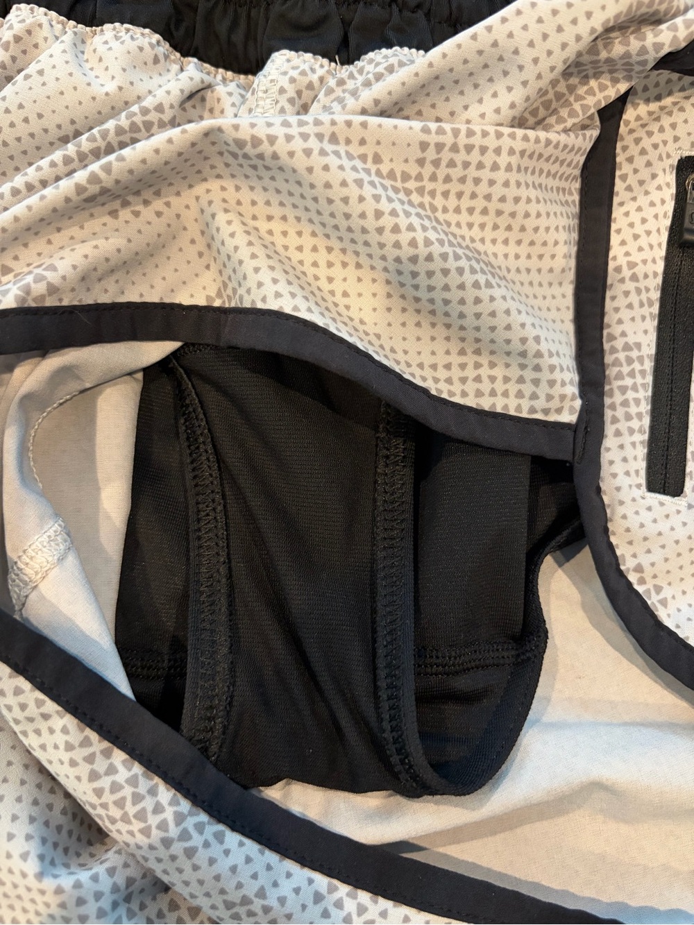 lululemon athletica White Mesh Athletic Shorts with Black Trim - Picture 4 of 5
